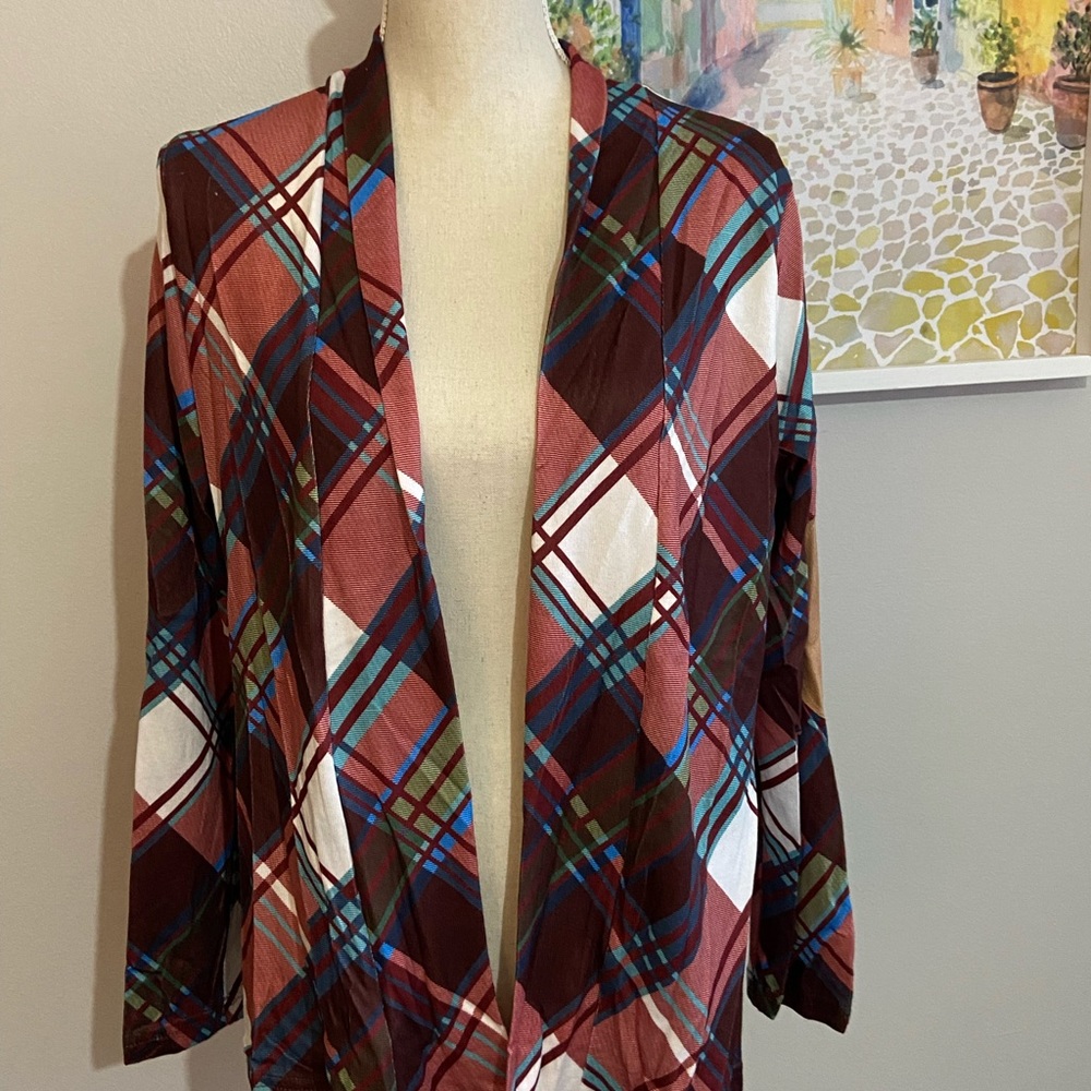 Plaid Patchwork Overshirt. Sz M